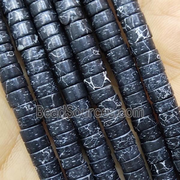 Black Synthetic Turquoise Beads Heishi