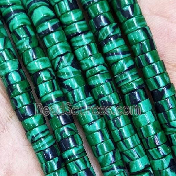 Synthetic Malachite Heishi Beads Green