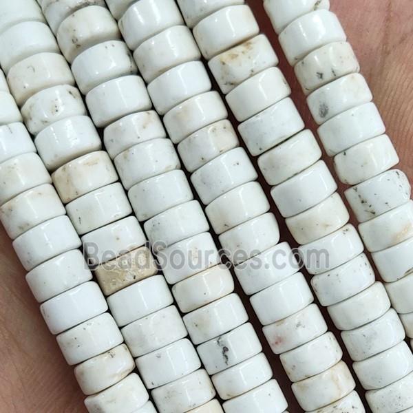 Natural White Magnesite Turquoise Heishi Spacer Beads