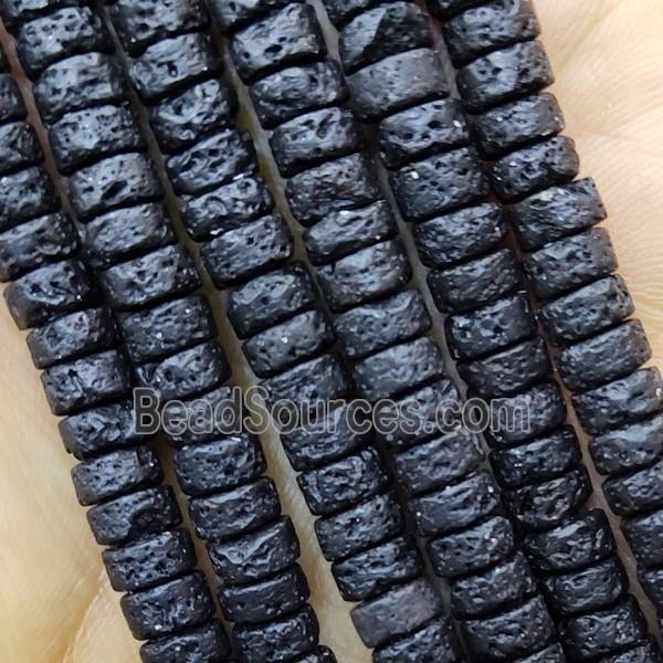 Black Lava Heishi Beads