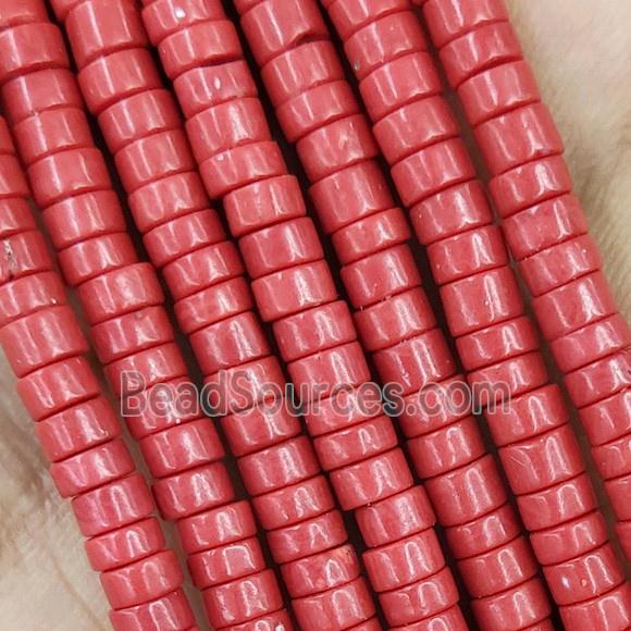 Turquoise Heishi Beads Dye Red