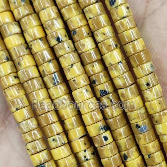 Yellow Turquoise Heishi Beads Dye