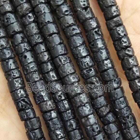 Black Lava Stone Heishi Beads