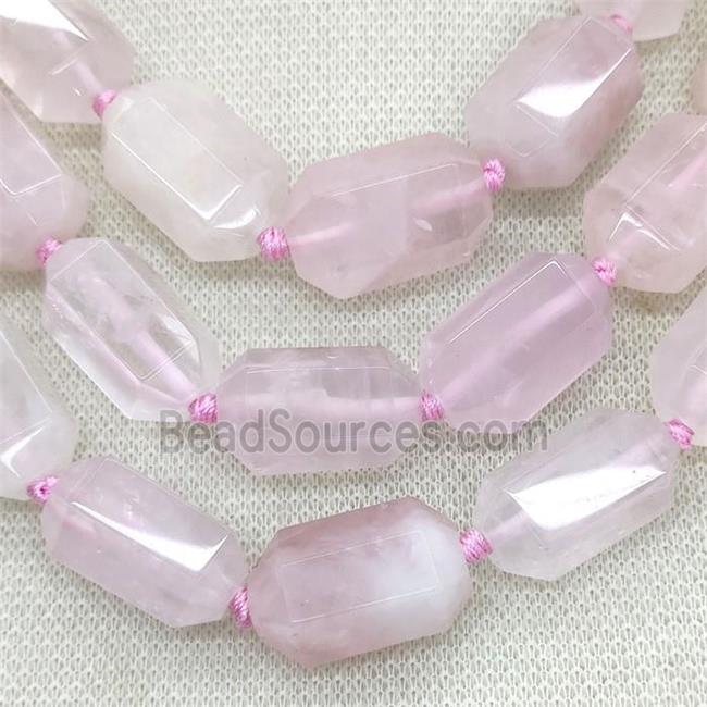 Pink Rose Quartz Prism Beads Point