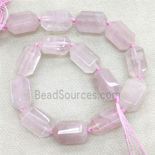 Pink Rose Quartz Prism Beads Point