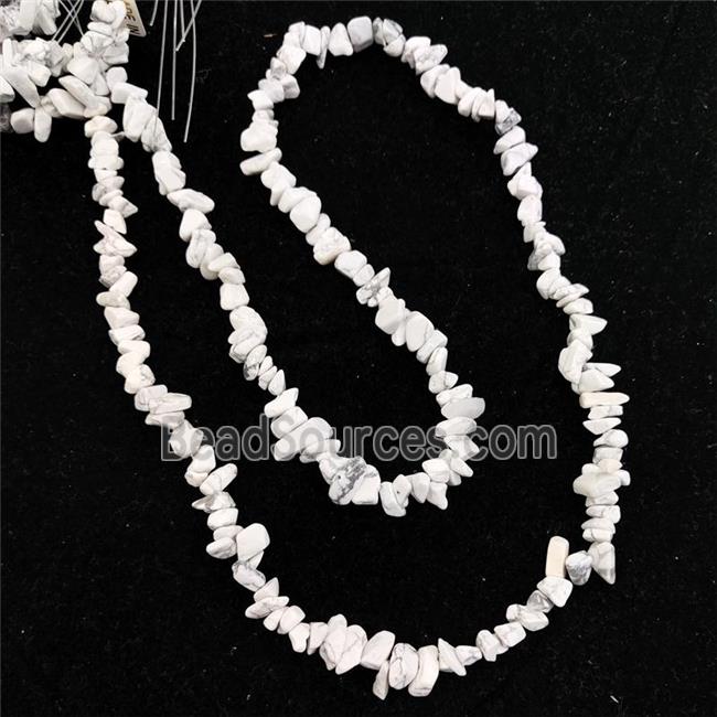 White Howlite Chip Beads Freeform