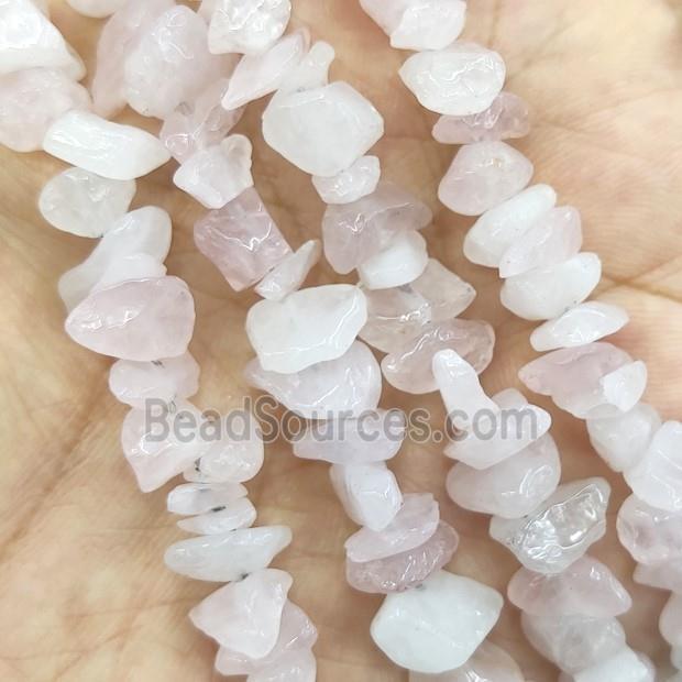 Pink Rose Quartz Beads Chips Freeform