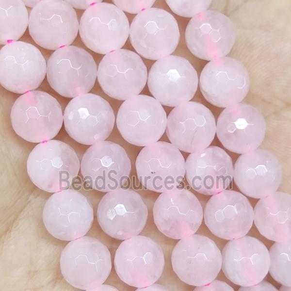 Pink Rose Quartz Beads Faceted Round