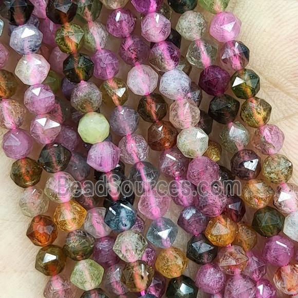 Multicolor Tourmaline Beads Faceted Round