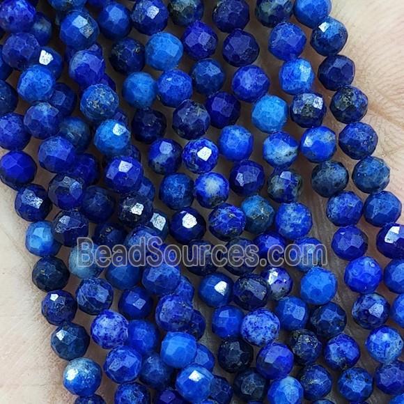 Blue Lapis Lazuli Beads Tiny Faceted Round Lazurite