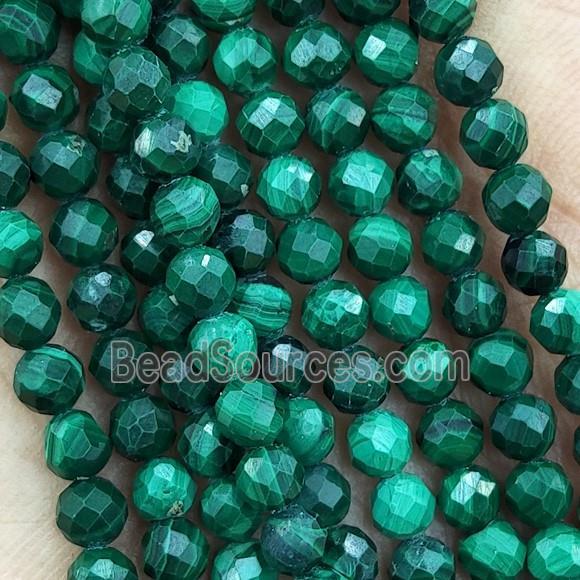 Natural Malachite Beads Tiny Faceted Round AA-Grade