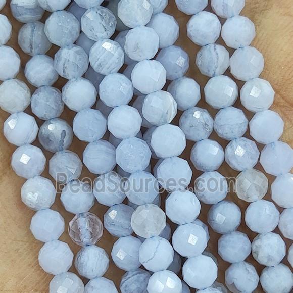 Blue Lace Agate Beads Faceted Round AA-Grade