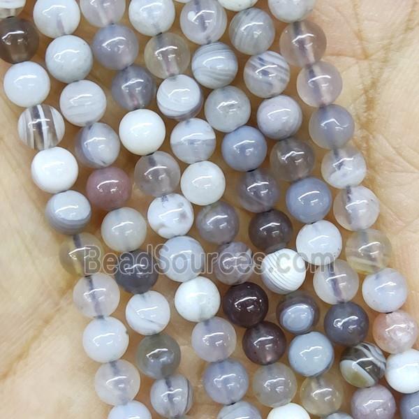 Round Botswana Agate Beads