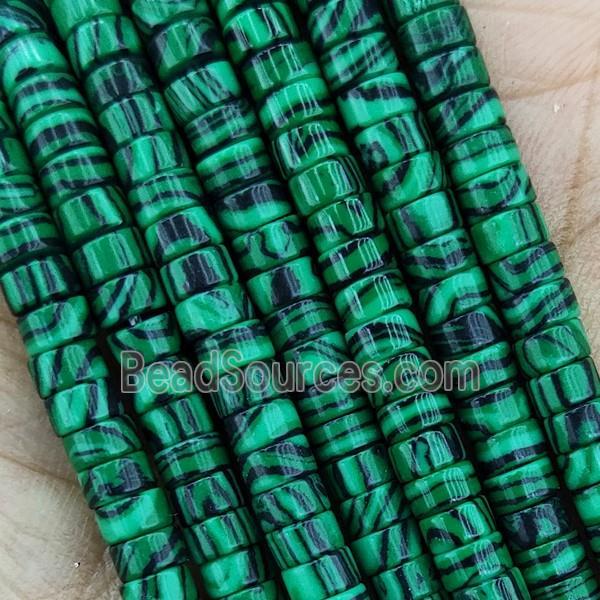 Synthetic Malachite Heishi Beads Green