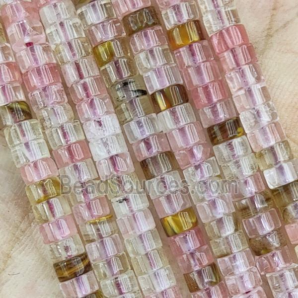 Synthetic Watermelon Quartz Heishi Beads