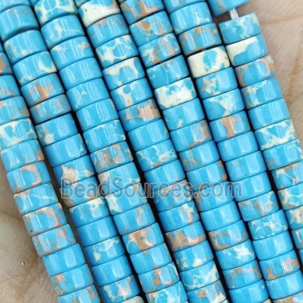 blue Dye Imperial Jasper Heishi Beads