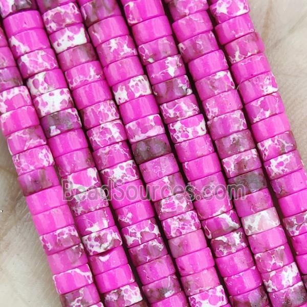 Hotpink Dye Imperial Jasper Heishi Beads