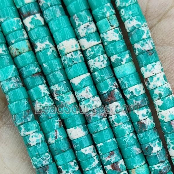 Imperial Jasper Heishi Beads Green Dye