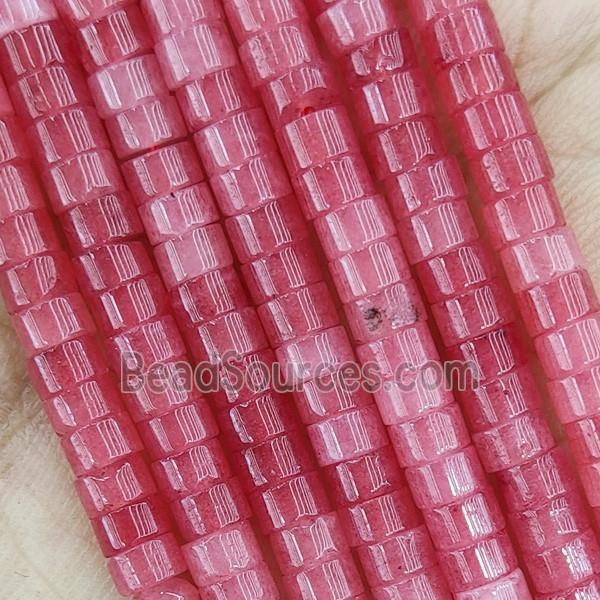 Red Dye Jade Heishi Beads