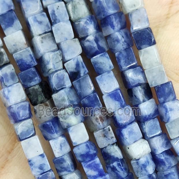 Blue Sodalite Cube Beads