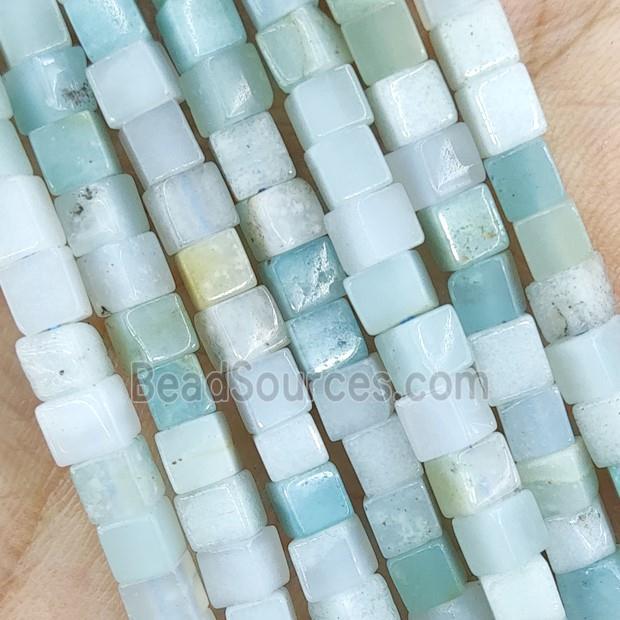 Blue Amazonite Cube Beads