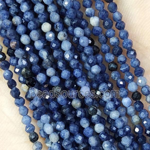 Blue Sapphire Beads Tiny Faceted Round