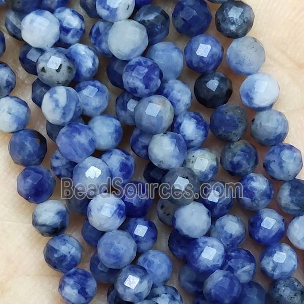 Blue Sodalite Beads Faceted Round