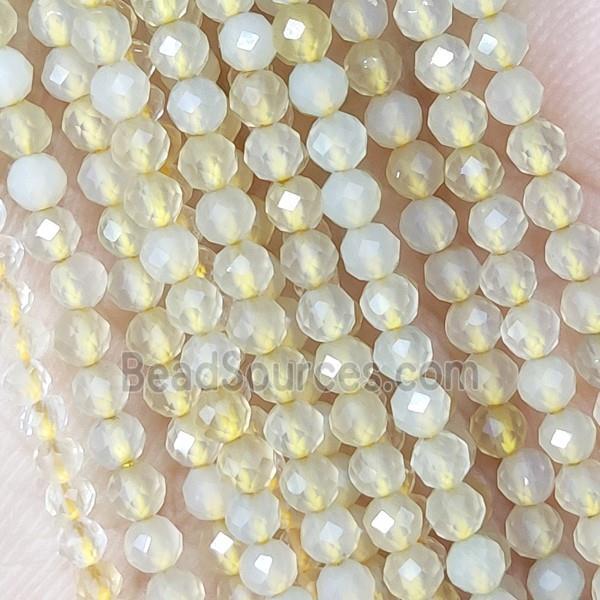 Yellow Agate Beads Faceted Round