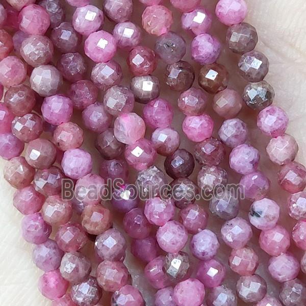 Brazilian Rhodonite Beads Red Faceted Round