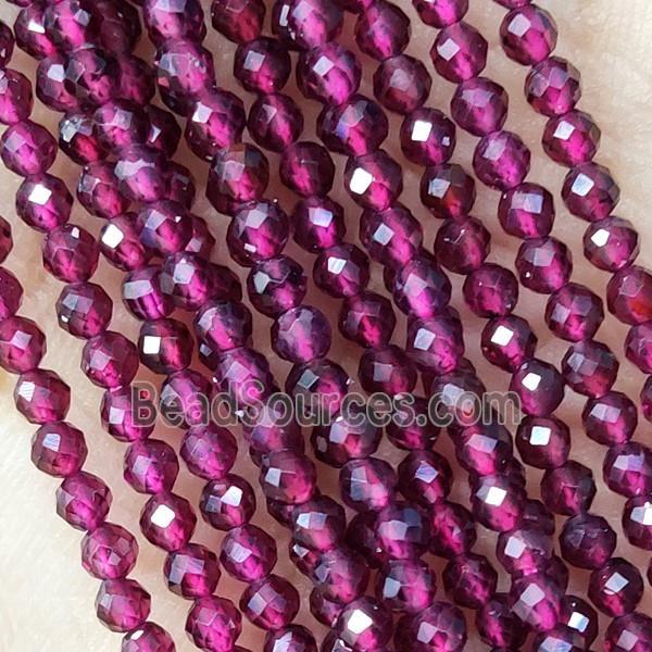 Garnet Beads Tiny Faceted Round