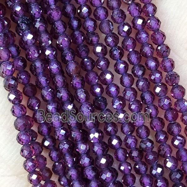 Purple Garnet Beads Tiny Faceted Round