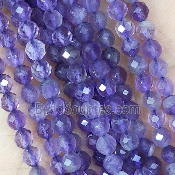 Natural Amethyst Beads Purple Faceted Round