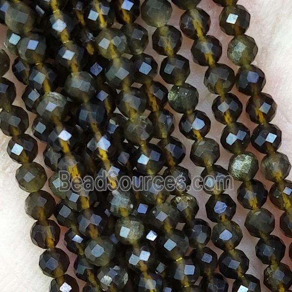 Golden Obsidian Beads Faceted Round