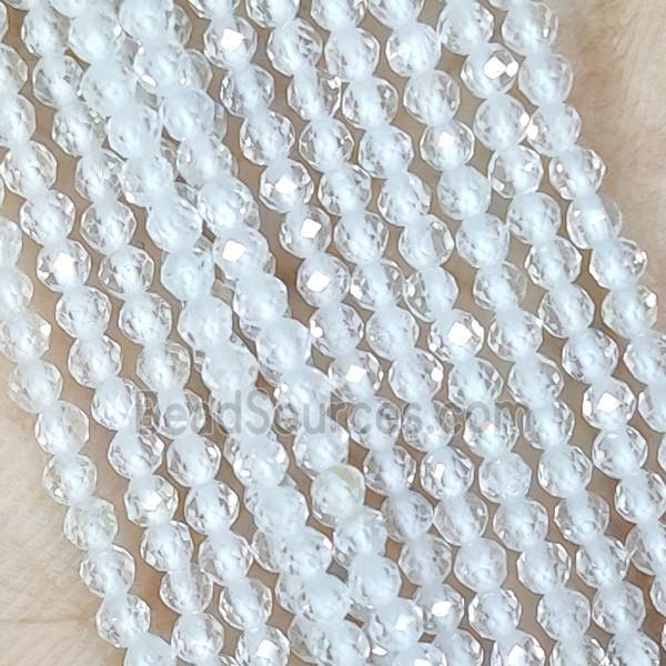 Clear Quartz Beads Tiny Faceted Round