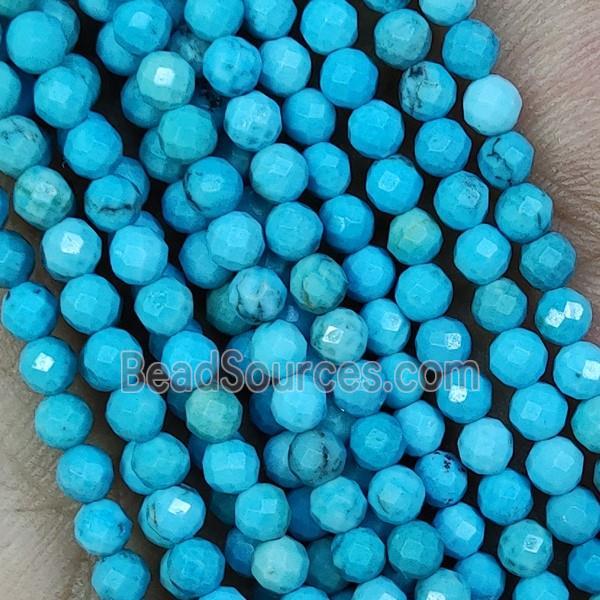 Blue Magnesite Turquoise Beads Faceted Round