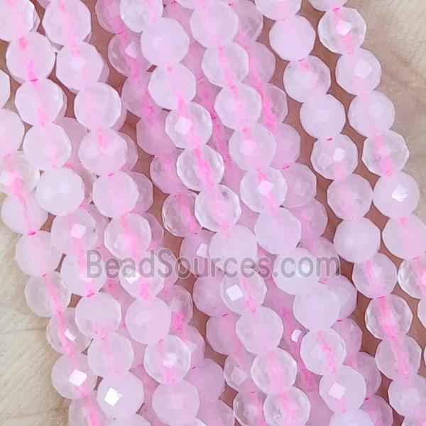 Pink Rose Quartz Beads Faceted Round