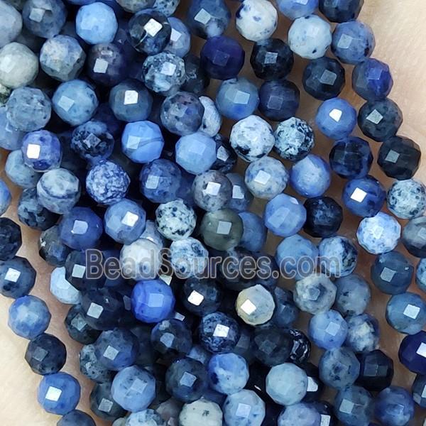 African Dumortierite Beads Blue Faceted Round