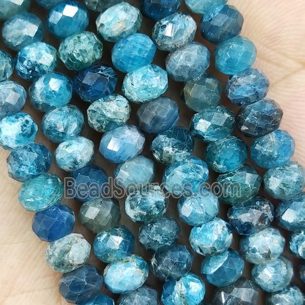 Blue Apatite Beads Faceted Rondelle