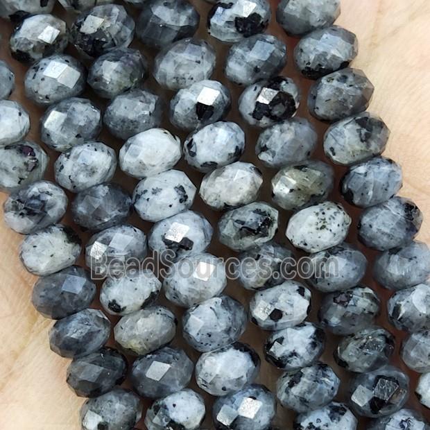 Black Labradorite Beads Faceted Rondelle