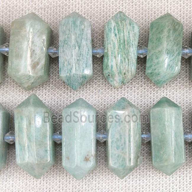 Green Amazonite Bullet Beads