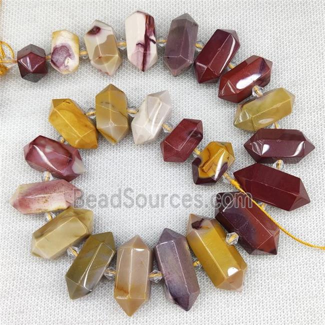 Mookaite Bullet Beads Multicolor