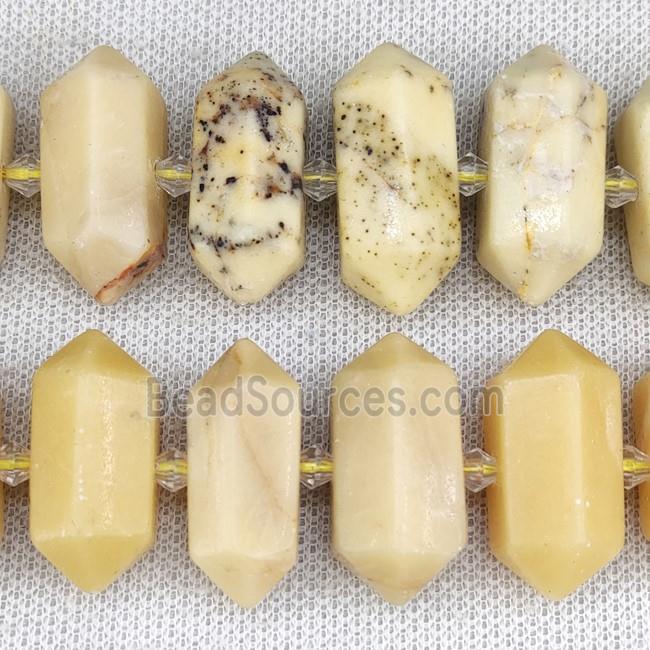 Yellow Jade Bullet Beads