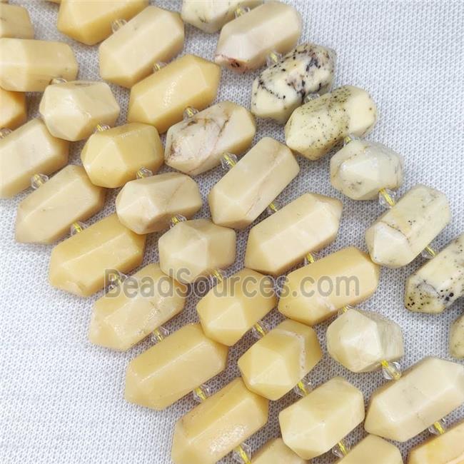 Yellow Jade Bullet Beads