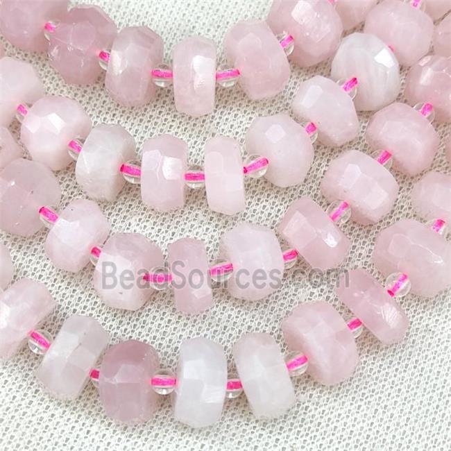 Rose Quartz Beads Faceted Rondelle