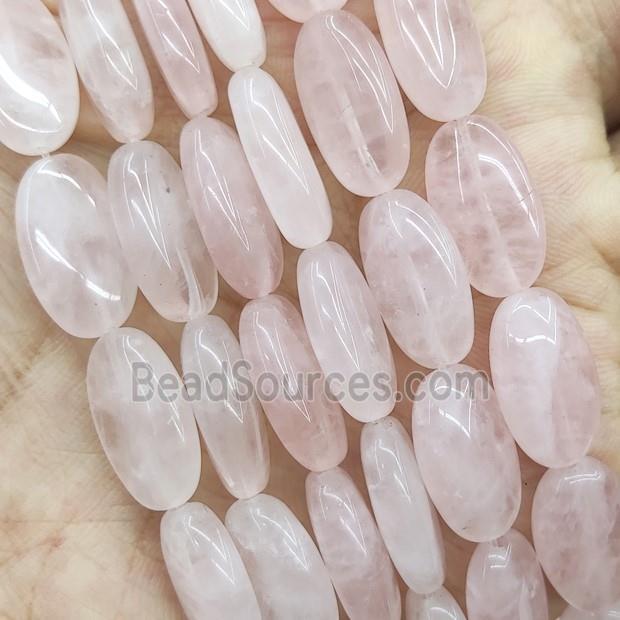 Pink Rose Quartz Oval Beads