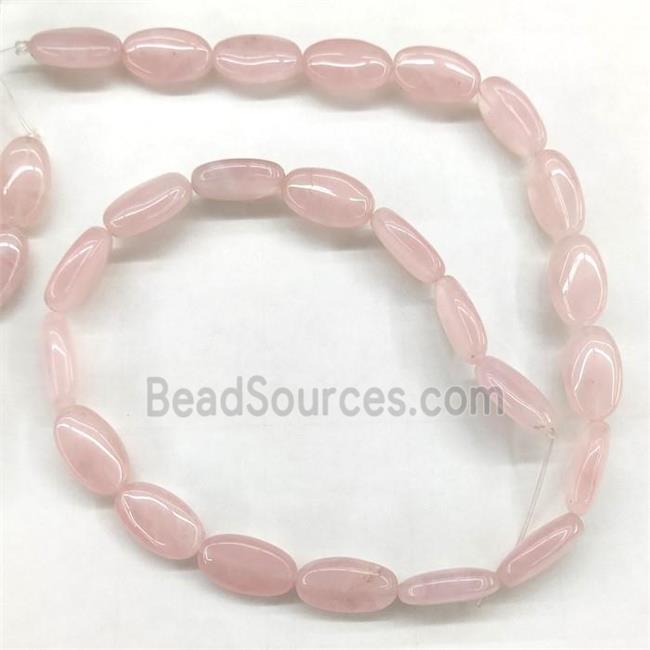 Pink Rose Quartz Oval Beads