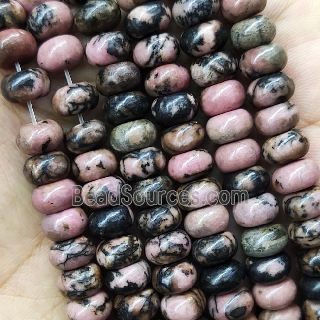 Pink Rhodonite Rondelle Beads