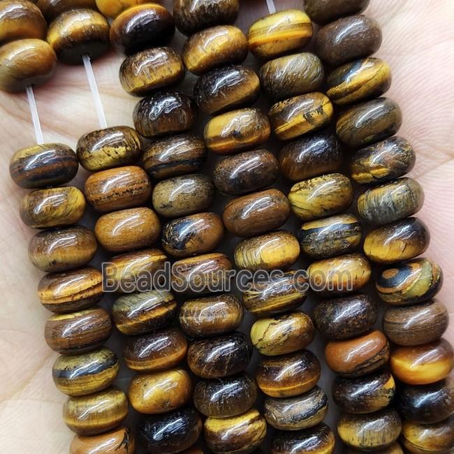 Tiger Eye Stone Rondelle Beads Smooth