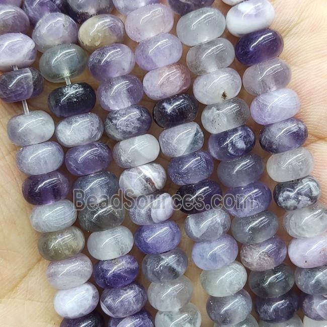 Dogtooth Amethyst Rondelle Beads Smooth