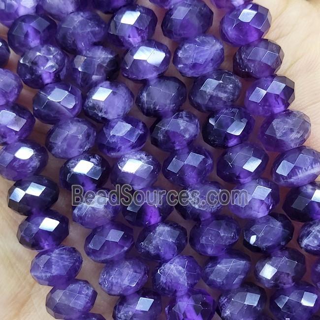 Purple Amethyst Beads Faceted Rondelle Beads AA-Grade